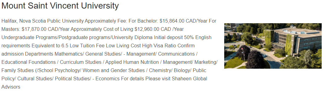 University of mount saint vincent